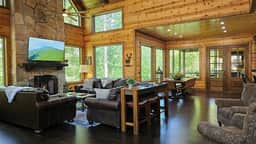 Sleeps 20! 6BR Cabin w/ Hot Tub, Game Room w/ PoolTable, 2 Decks & Playground